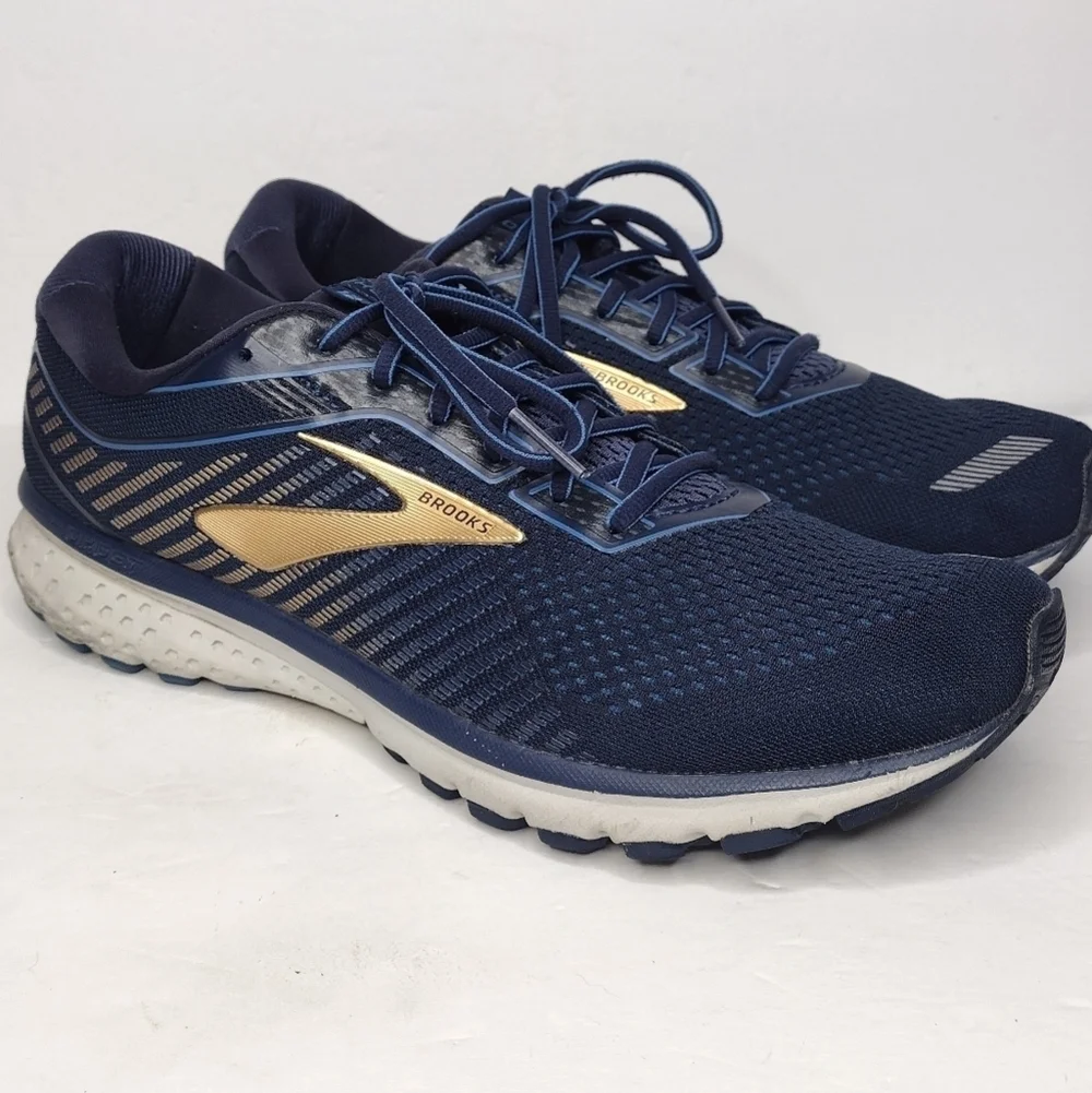 Brooks Ghost 12 Blue Gold Running Active Men's Athletic Shoes